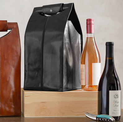 Home Collection Leather Bottle Carrier - Home Collection