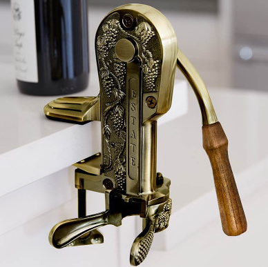 Vintage Estate Wine Opener Antique Brass With Oak Wood Decorker –  InventifDesigns