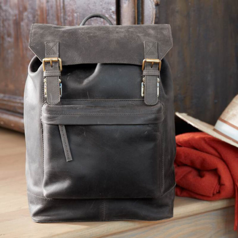 Leather Wine Backpack 2 Bottle Black The Wine Kit