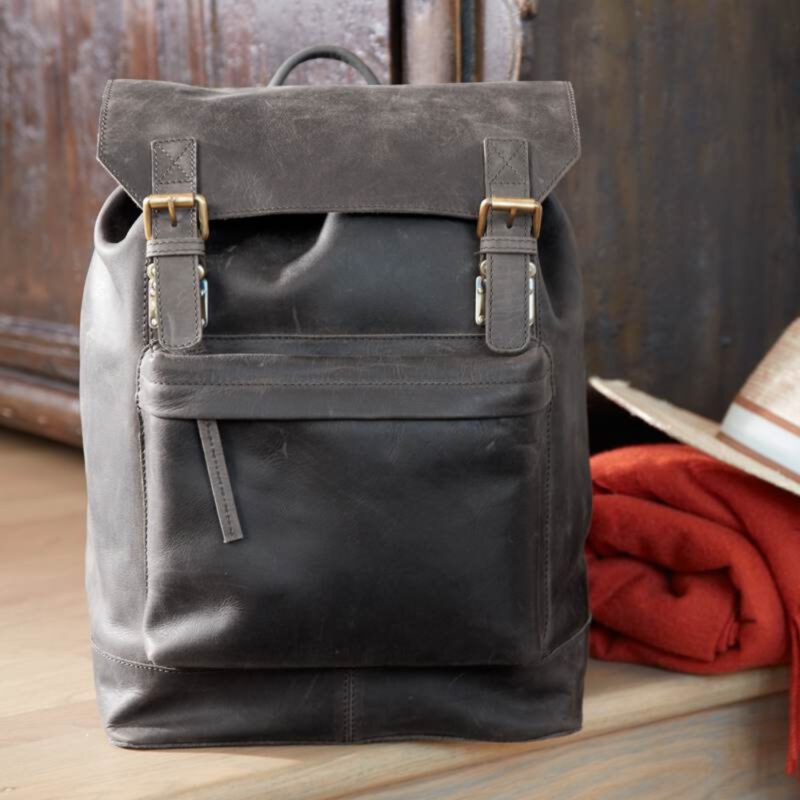 Leather Wine Backpack 2 Bottle Black The Wine Kit