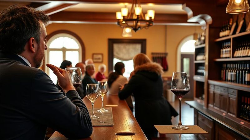 man in a winery tasting room