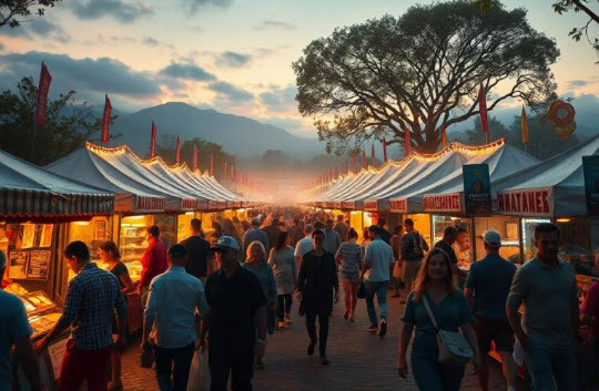 people at a walking wine tasting