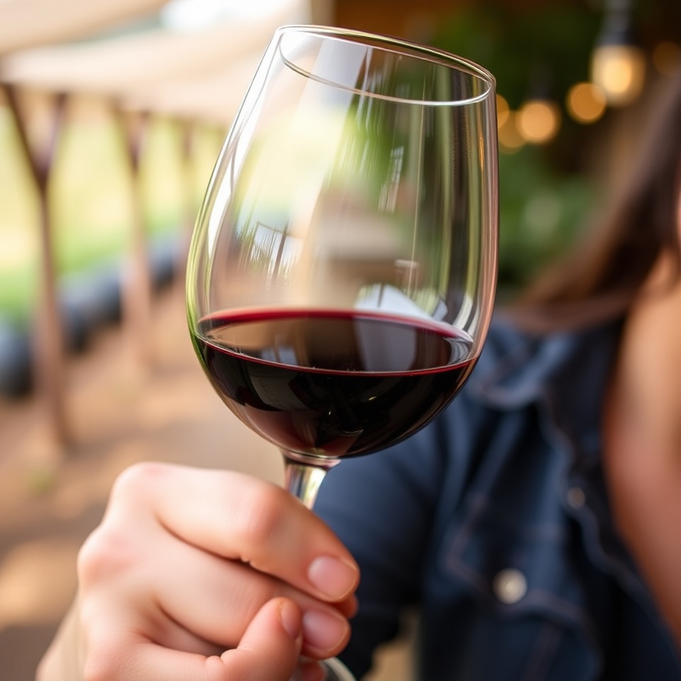 woman holding a glass of wine