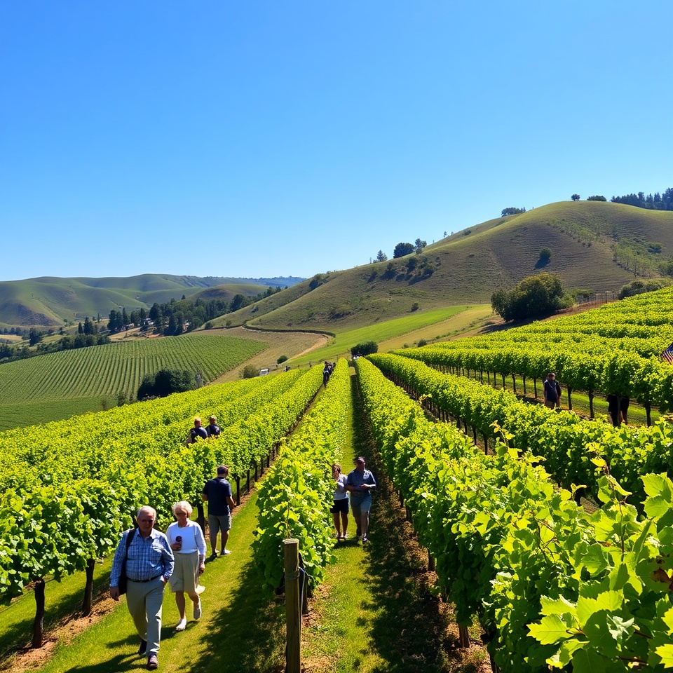 people in a vineyard
