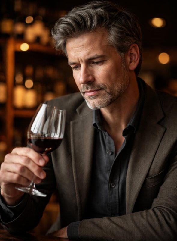 examining the wine color