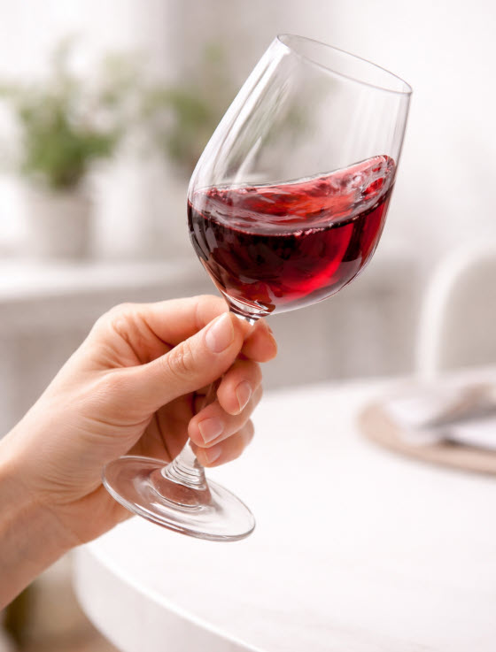swirling wine in glass to release aromas before smelling
