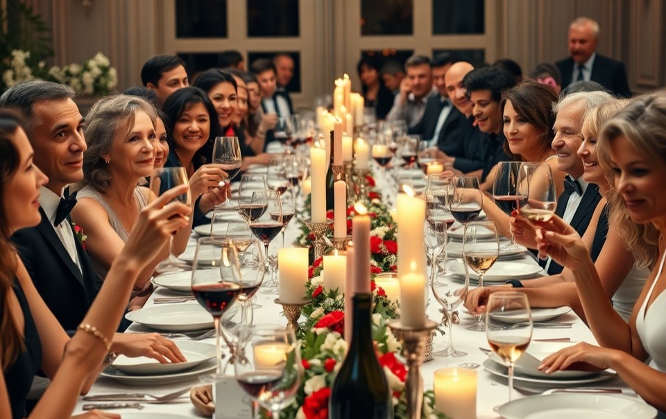 Wine tasting dinner party